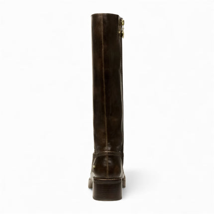 Windsorsmith Womens Espresso Brown Faux Leather Knee-High Riding Boots - Technique