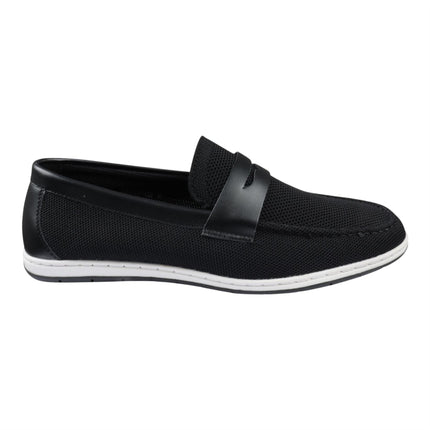 Men’s Black Breathable Loafers Lightweight Slip-On