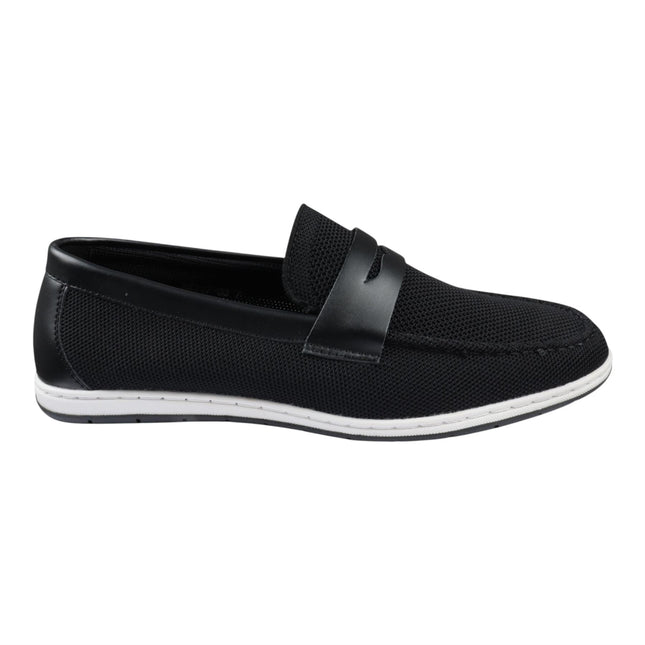 Men’s Black Breathable Loafers Lightweight Slip-On