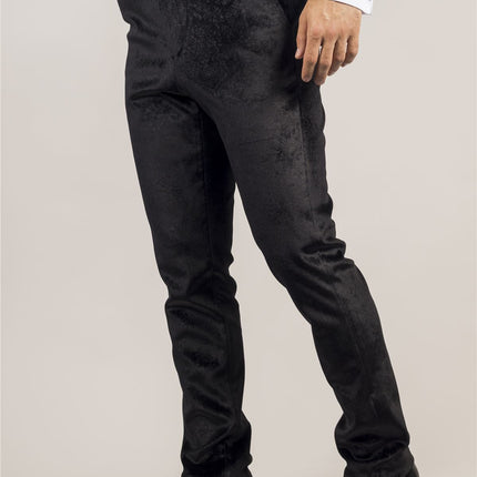 Men's Black 3 Piece Velvet Wedding Tuxedo Formal Suit