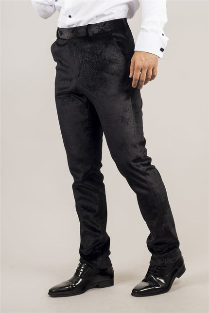 Men's Black 3 Piece Velvet Wedding Tuxedo Formal Suit