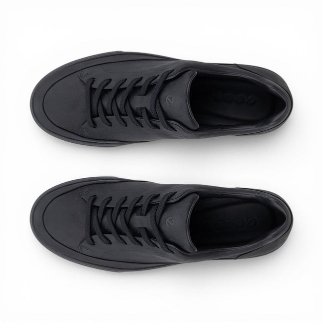 Ecco Men's Black Leather Waterproof Trainer Sneaker Shoes - Soft 10