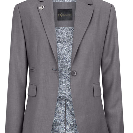 Women's 3 Piece Tailored Fit Plain Grey Formal Office Suit