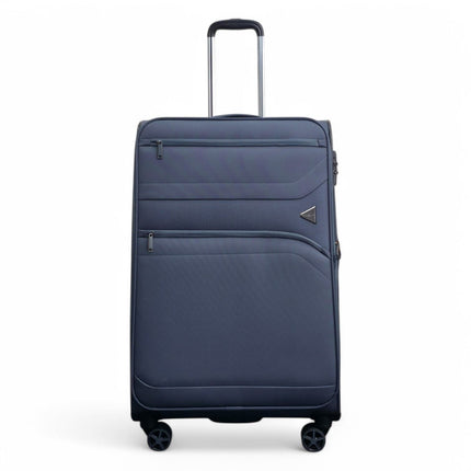 Lightweight Soft Grey Dual 4 Wheel Cabin Luggage Suitcase Set