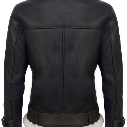 Mens Sheepskin Leather Biker Jacket-Edmonton