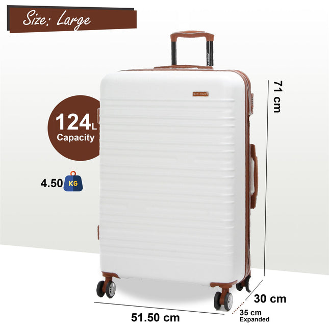 Expandable Hard Shell ABS Suitcase Set 8 Wheel Robust Travel Case Holiday Luggage