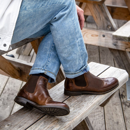 Windsorsmith Mens Brown Leather Chelsea Ankle Dealer Boots - Sergio