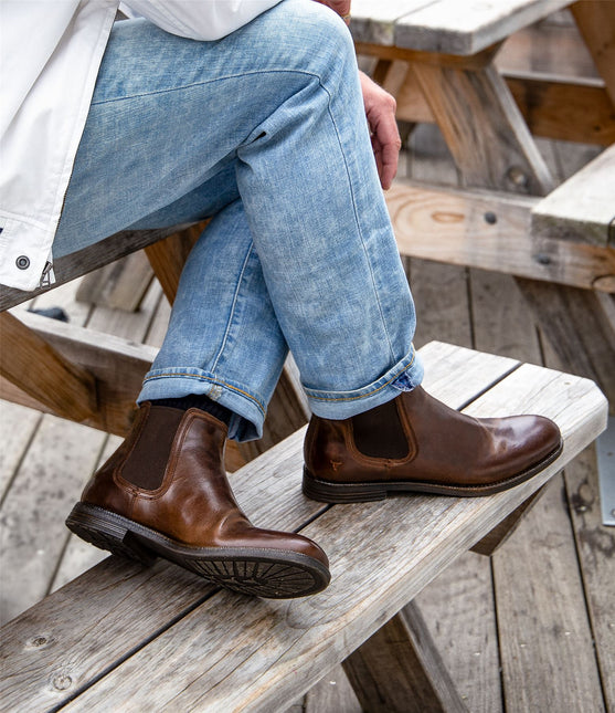 Windsorsmith Mens Brown Leather Chelsea Ankle Dealer Boots - Sergio