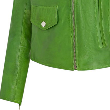 Women's Classic Brando Biker Leather Jacket - Broome