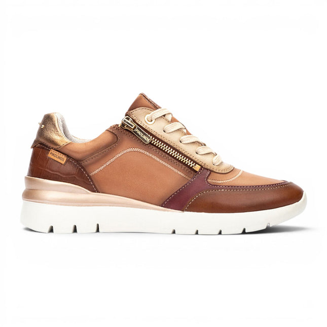 Pikolinos Women's Tan Beige Leather Sneakers Trainer Shoes - Cantabria