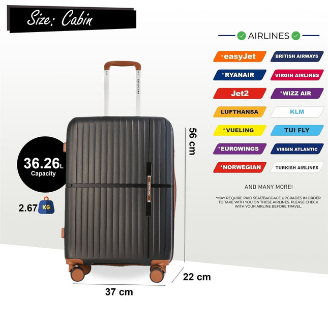 Strong Hard Shell Suitcase Set 8 Wheel Cabin Luggage Holiday Travel Case