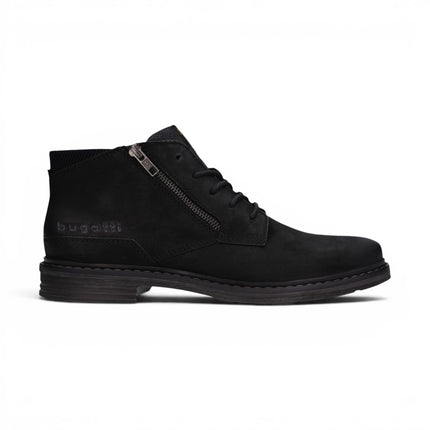 Bugatti Mens Black Leather Lace-up Chukka Ankle Boots - Rigalo Evo C30