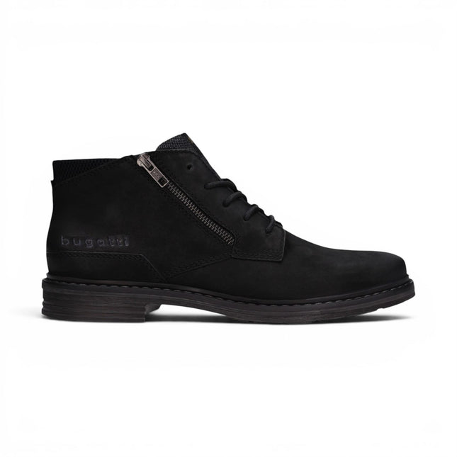 Bugatti Mens Black Leather Lace-up Chukka Ankle Boots - Rigalo Evo C30
