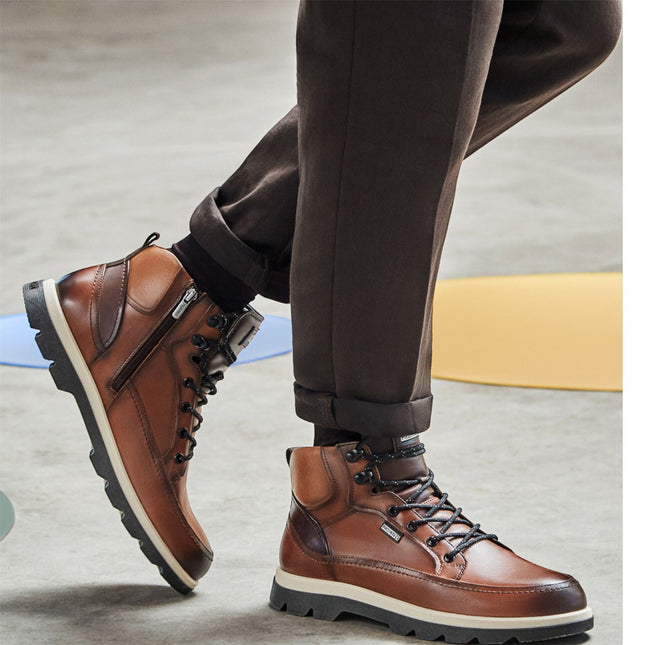 Pikolinos Men's Brown Leather Lace-Up Ankle Boots - Vigo