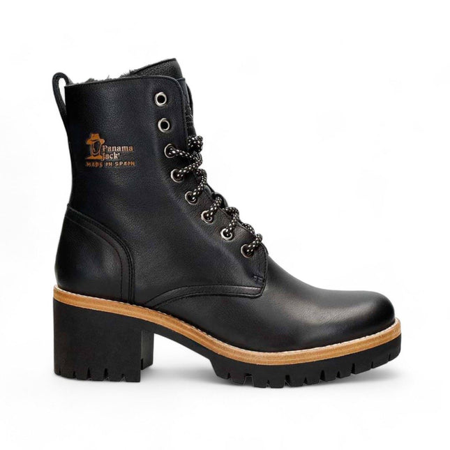Panama Jacks Women's Black Leather Padma B11 Ankle Boots