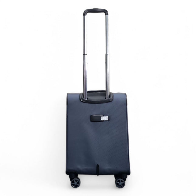 Lightweight Soft Grey Dual 4 Wheel Cabin Luggage Suitcase Set