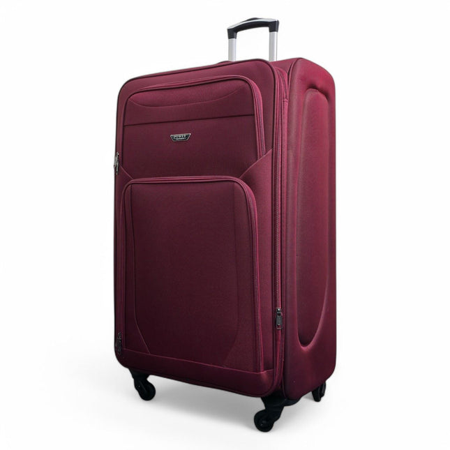 Soft Shell Lightweight Nylon Suitcase Set 4 Wheel Travel Case Holiday Bags