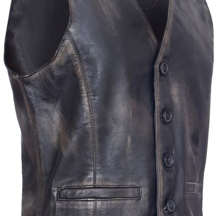 Mens Classic Leather Waistcoat-Chester