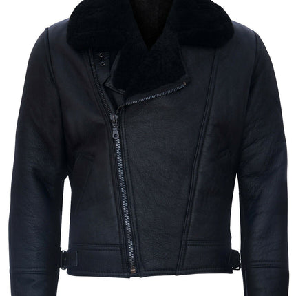 Mens Sheepskin Leather WW2 Bomber Jacket-Tucson