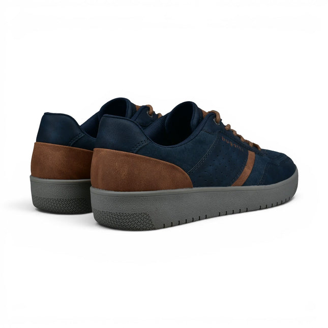 Bugatti Men's Navy Blue Leather Fashion Comfort Trainer Shoes - Llopart