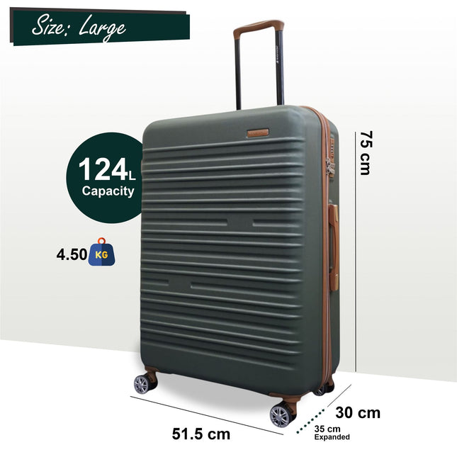 Expandable Hard Shell ABS Suitcase Set 8 Wheel Robust Travel Case Holiday Luggage