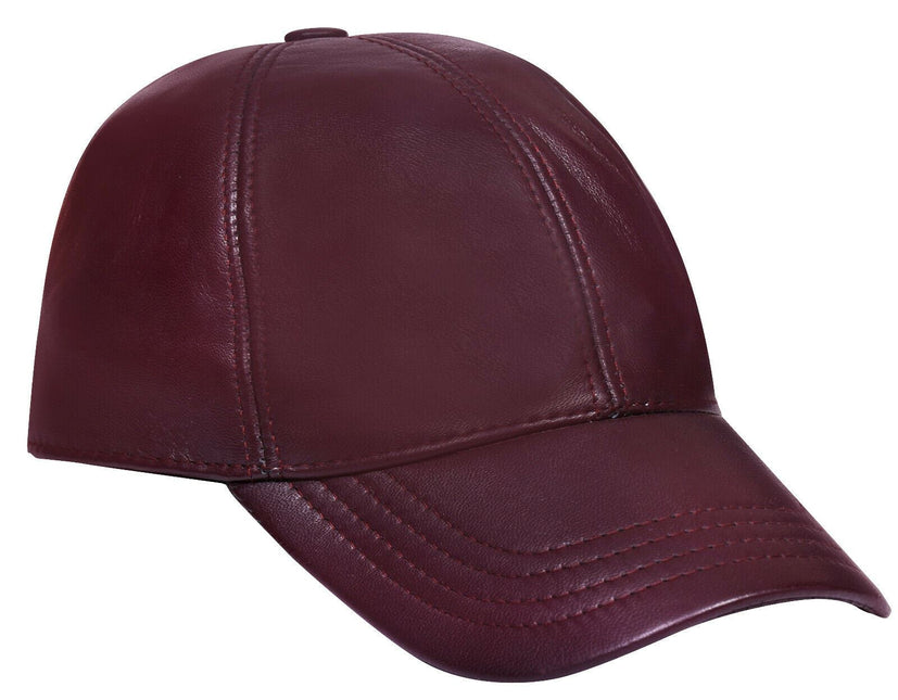 Unisex Real Nappa Leather Adjustable Golf Snapback Plain Baseball Cap Hat