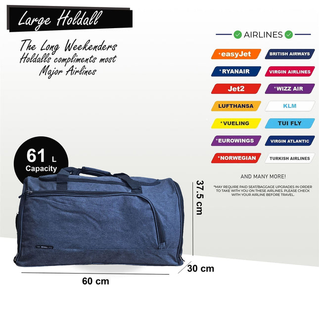 Extra Large Duffel Weekend Holdall Carry-On Cabin Bag Gym Sports Travel Bag