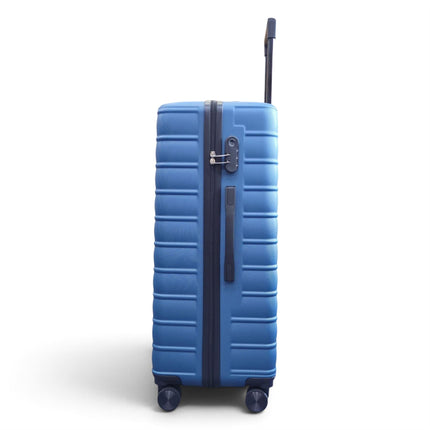 Hardshell Blue Suitcase Set Robust 8 Wheel Luggage Cabin Case Bag
