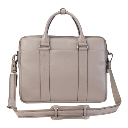 Genuine Leather Grey Laptop Business Briefcase Office Work Travel Bag - Sutton