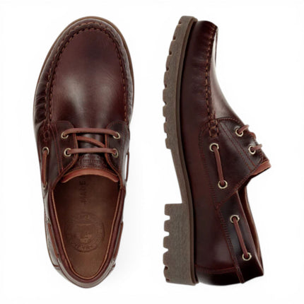 Panama Jack Boat C8 Men's Waterproof Bark Brown Leather Lace-Up Low-Cut Ankle Boots