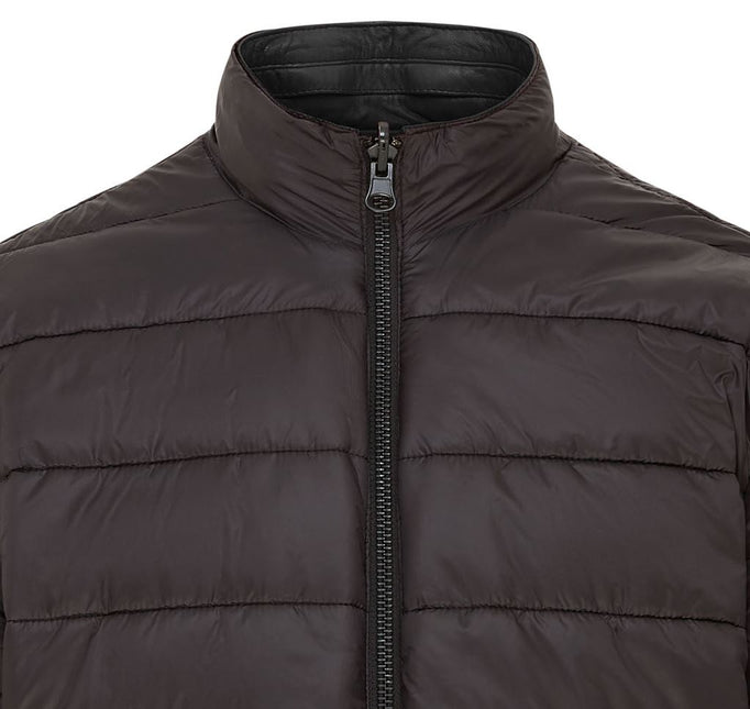 Mens Reversible Hooded Leather Jacket Premium Lambskin Napa
