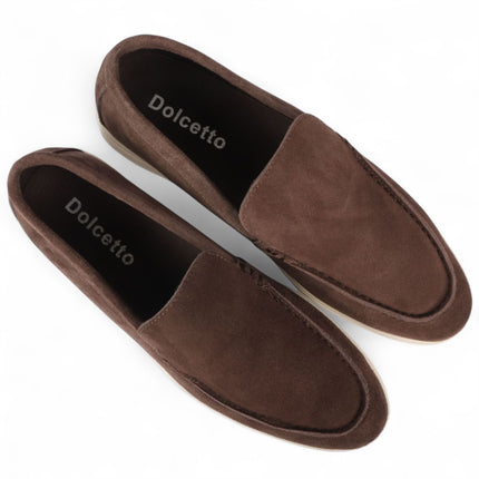 Men’s Durable Brown Slip-On Loafers with Cushioned Insole
