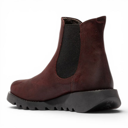 Fly London Womens Burgundy Chelsea Suede Leather Ankle Boots - SALV195