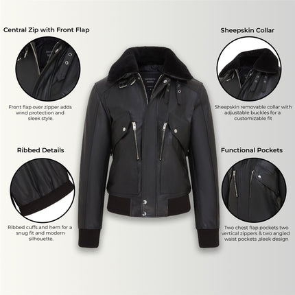 Men's Air Force A2 USAF Black Aviator Bomber Leather Cowhide Jacket