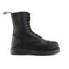 Grinders Unisex Black Stag Acs Leather Steel Toe Cap Lace Up Boots