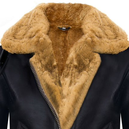 Womens Hooded Sheepskin Flying Leather Jacket-Palermo