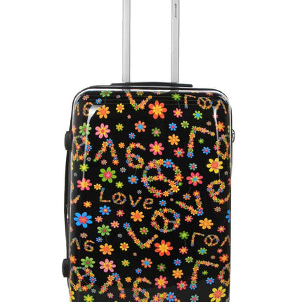 Hard Shell Printed Dual 4 Wheel Luggage Suitcase