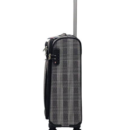 Lightweight Print Suitcases 8 Wheel Luggage Travel Soft Bags Set