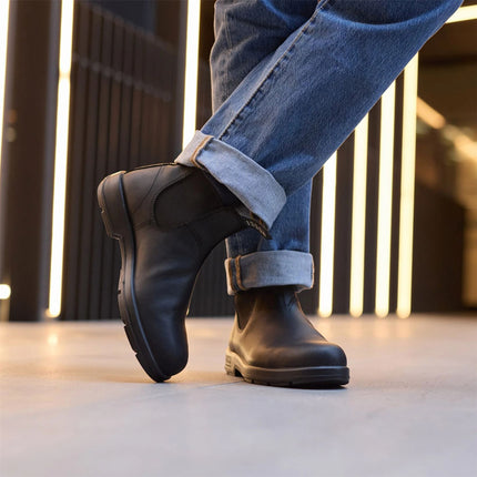 Rossi 404 Black Leather Outdoor Chelsea Boots - Spinifex