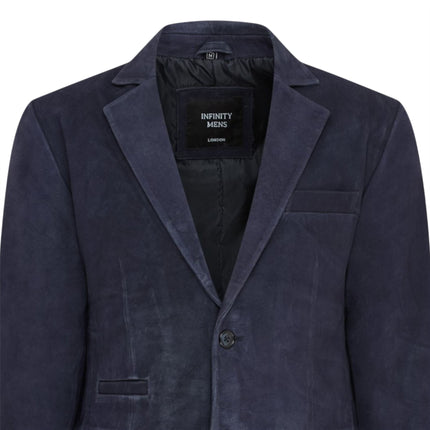 Mens Suede Blazer Jacket Soft Real Italian Leather Fitted Vintage Coat