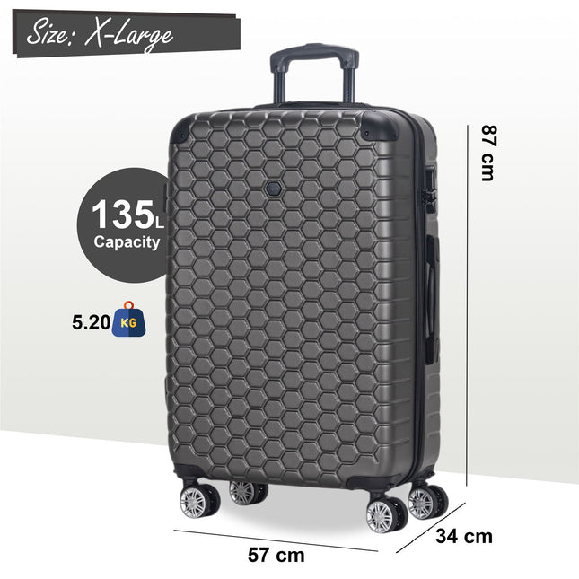 Hard Shell ABS 8 Wheel Luggage Travel Cabin Holiday Bags Suitcase Set