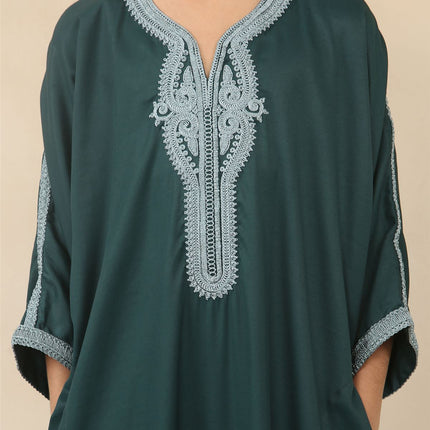 Kid's Boys Green Moroccan Thobe Jubba Robe Eid Djellaba Gandoura