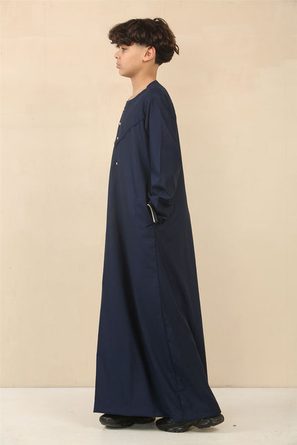 Kid's Boys Blue Omani Eid Thobe  Saudi Emirati Jubba Robe