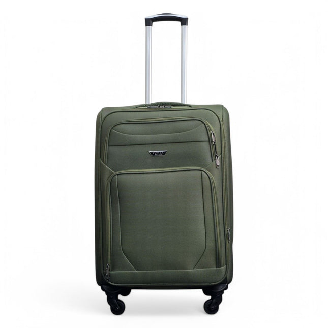 Soft Shell Lightweight Nylon Suitcase Set 4 Wheel Travel Case Holiday Bags