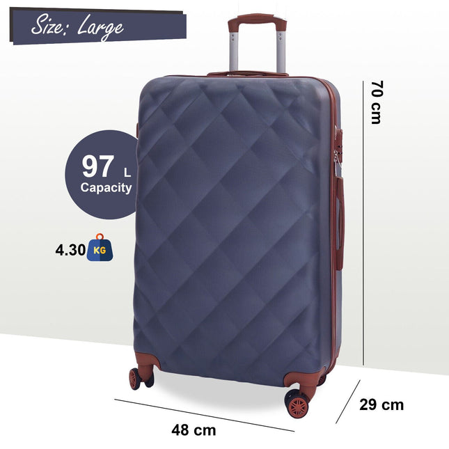 Grey Hard Shell Suitcase Luggage Set Travel Bag