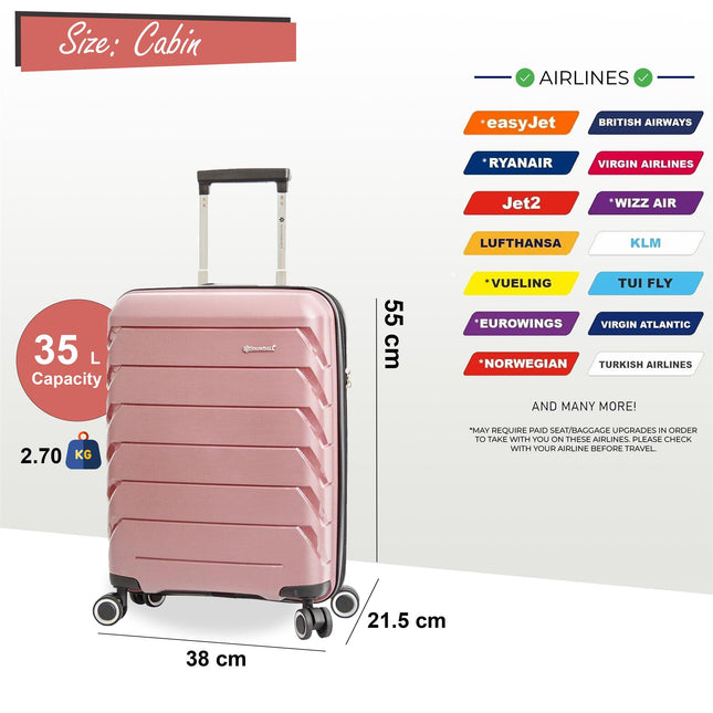 Dual 4 Wheel Hard Shell Strong Luggage Suitcase
