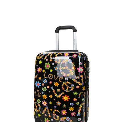 Hard Shell 4 Wheel Suitcase Print Luggage Cabin Travel Bag