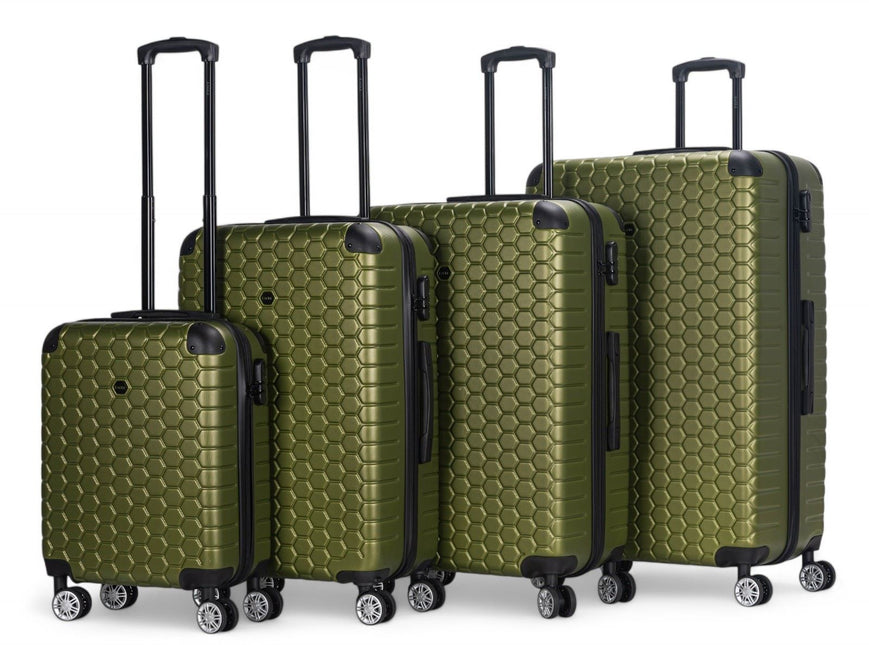 Hard Shell ABS 8 Wheel Luggage Travel Cabin Holiday Bags Suitcase Set