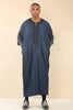 Men's Blue Moroccan Thobe Djellaba Jubba Robe Eid