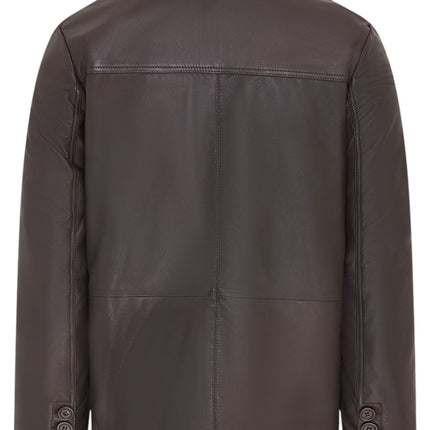 Men’s 4 Button Italian Leather Blazer Jacket - Loxton